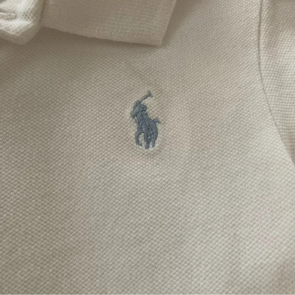 Ralph Lauren Baby Girl 24 Months White Polo Dress Plaid Trim Ruffle Spring